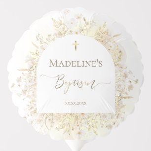 white yellow flowers Baptism  Balloon