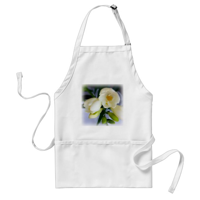 white yellow freesia adult apron (Front)