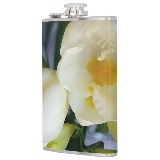 white yellow freesia flask (Left)