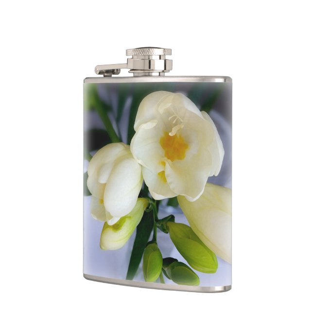 white yellow freesia flask (Left)