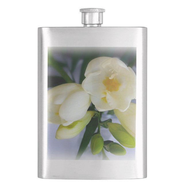 white yellow freesia flask (Front)
