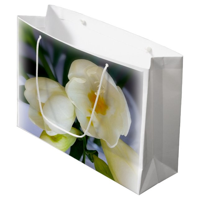 white yellow freesia large gift bag (Front Angled)