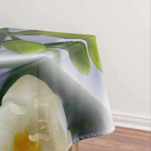 white yellow freesia tablecloth