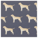 White Yellow Lab Dog Breed Silhouette Fabric
