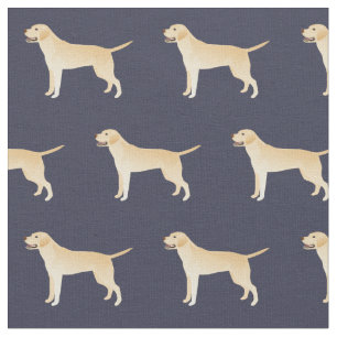White Yellow Lab Dog Breed Silhouette Fabric