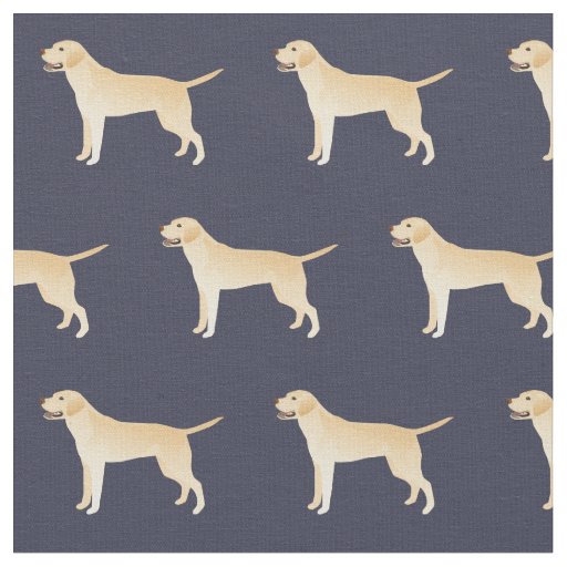 White Yellow Lab Dog Breed Silhouette Fabric
