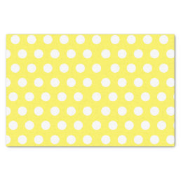 White &amp; Yellow Medium Polka Dot Party Tissue Paper
