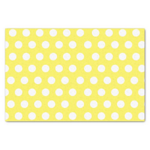 White  Yellow Medium Polka Dot Party Tissue Paper