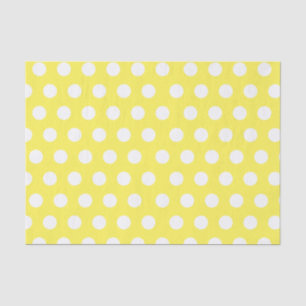White & Yellow Medium Polka Dot Party Tissue Paper