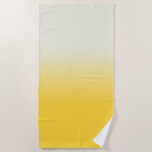 White Yellow Ombre Gradient Beach Towel