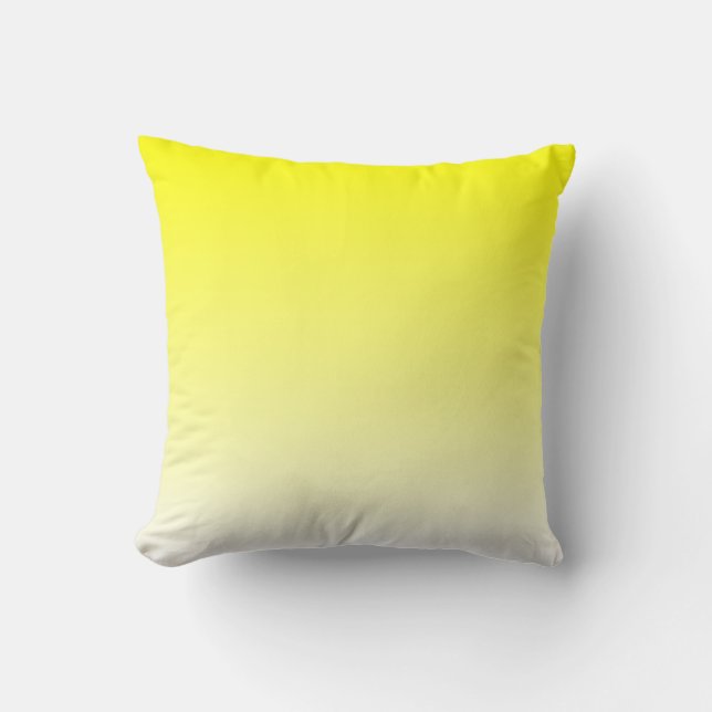 White Yellow Ombre Throw Pillow (Front)