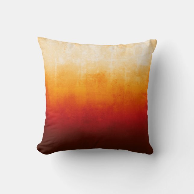 White Yellow Orange Red Burgundy abstract rustic Throw Pillow (Front)