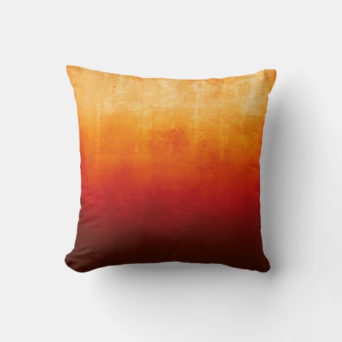 White Yellow Orange Red Burgundy rustic ombre Throw Pillow