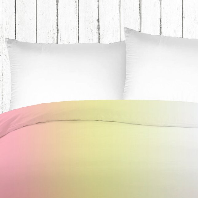 White Yellow Pink Modern Ombre Gradient  Duvet Cover (Creator Uploaded)