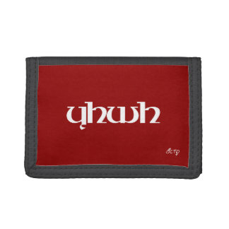 White Yhwh Typography Trifold Wallet