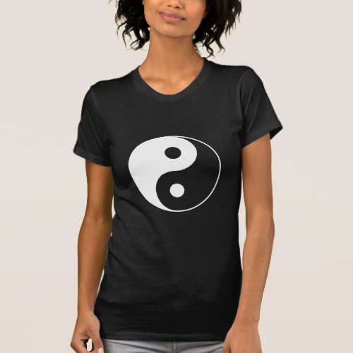 White Yin Yang Symbol T_Shirt