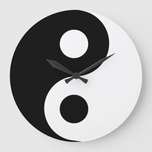 White Yin Yang Wall Clock