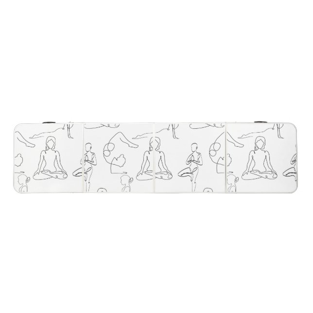 white yoga positions line drawings beer pong table (Top)