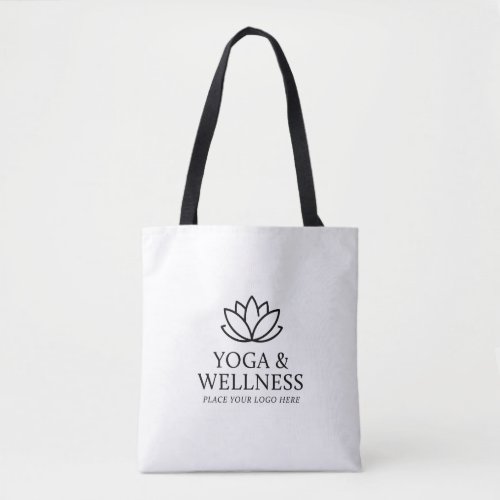 White Yoga Studio Logo Tote Bag Promotional Merch