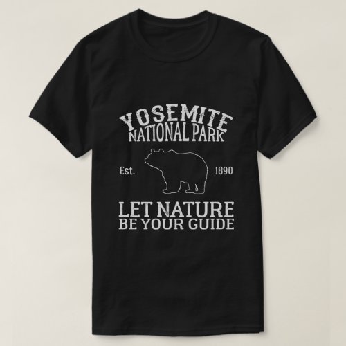 White Yosemite national park outdoor black T_Shirt