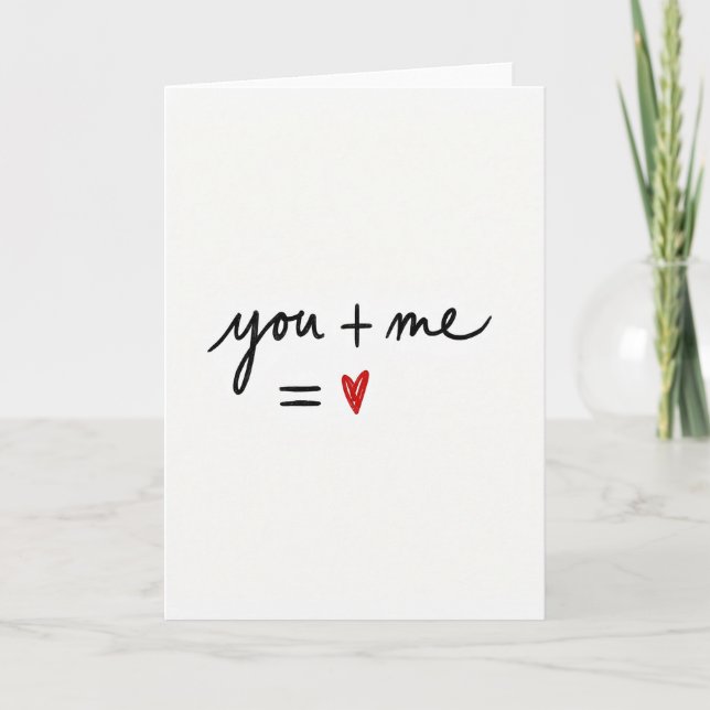 White You And Me Love Card (Front)