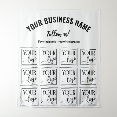 White Your Logo Follow Us Small Business Backdrop