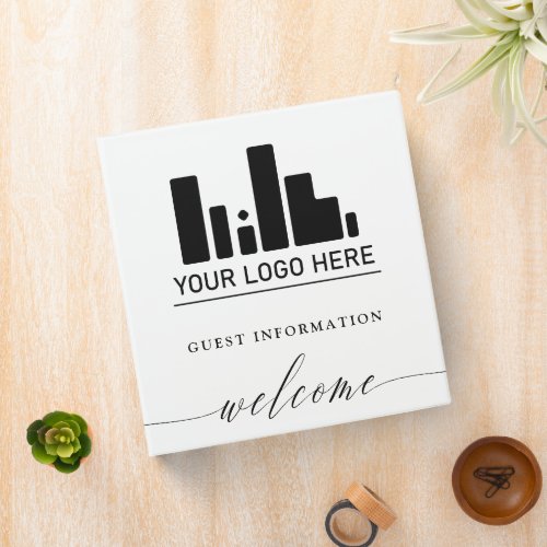 White Your Logo Guest Information Welcome 3 Ring Binder