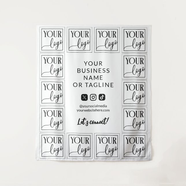 White Your Logo & Social Media Business Backdrop (Front)