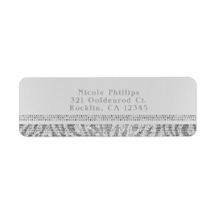 White Zebra Sparkle Sequins Glam Party Invitation Label