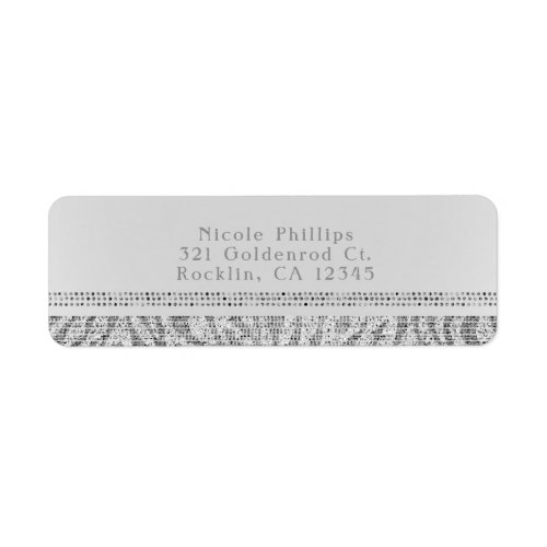 White Zebra Sparkle Sequins Glam Party Invitation Label