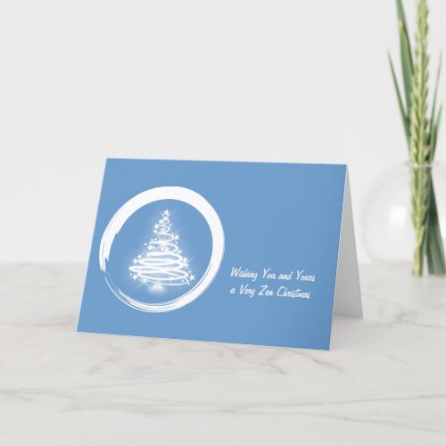 White Zen Christmas Tree Holiday Card