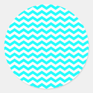 White Zig Zags Classic Round Sticker