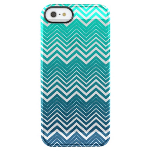 White Zigzag Chevron And Blue Green  Background Clear iPhone SE55s Case