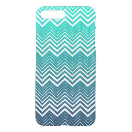 White Zigzag Chevron And Blue Green  Background iPhone 8 Plus7 Plus Case