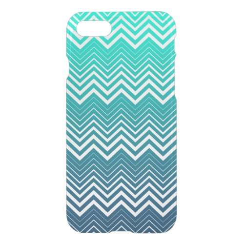White Zigzag Chevron And Blue Green  Background iPhone SE87 Case