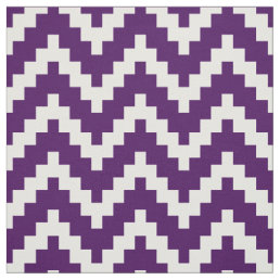 White Zigzag Ikat &amp; Custom Purple Background Fabric