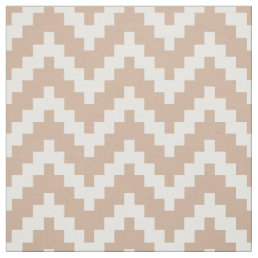 White Zigzag Ikat &amp; Custom Tan Background Fabric