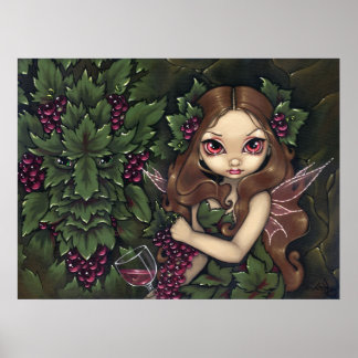 White Zinfandel ART PRINT wine fairy greenman