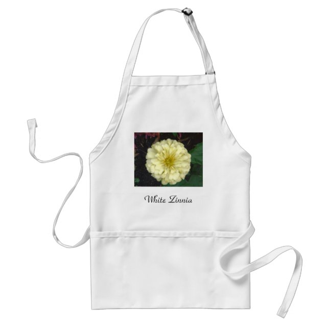 White Zinnia Adult Apron (Front)