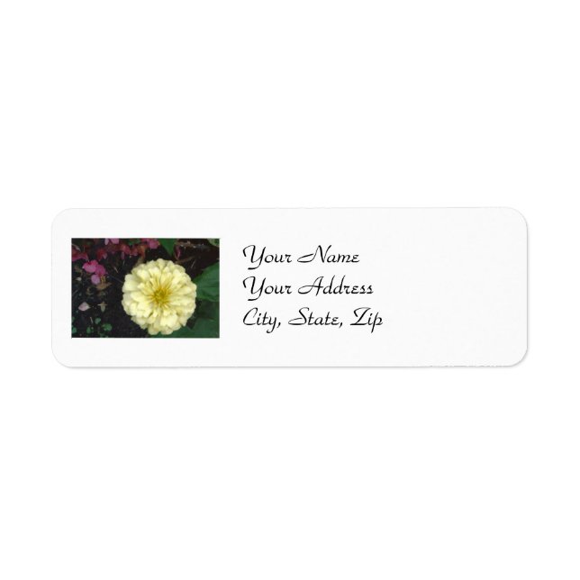 White Zinnia Label (Front)