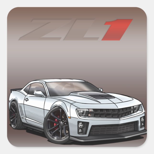 White_ZL1 Square Sticker (Front)