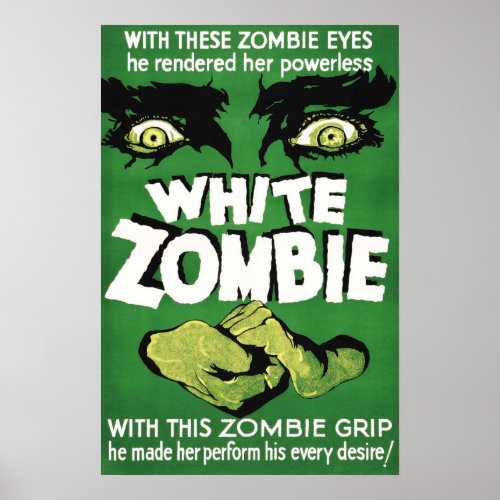 White Zombie 1932 Vintage film poster