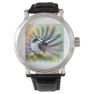 Whitebellied Fantail Bird 241024AREF116 - Watercol Watch