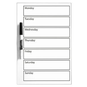 Whiteboard with calendar