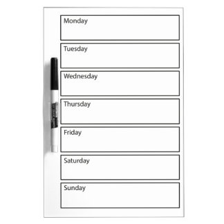 Whiteboard with calendar