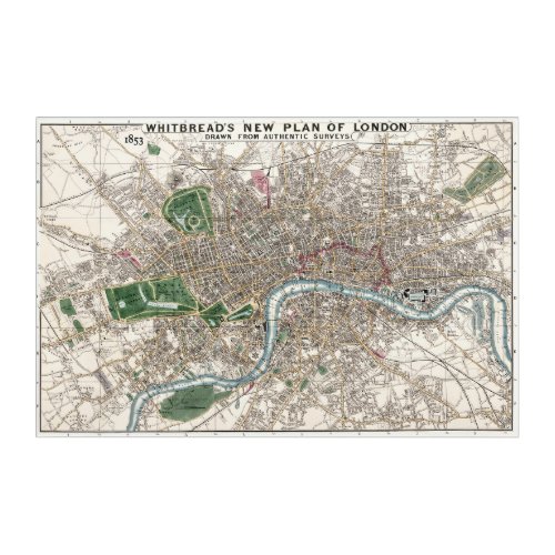 Whitebreads Map of LONDON 1853 Acrylic Print