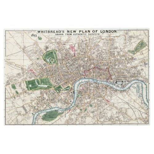 Whitebreads Map of LONDON 1853 Metal Print