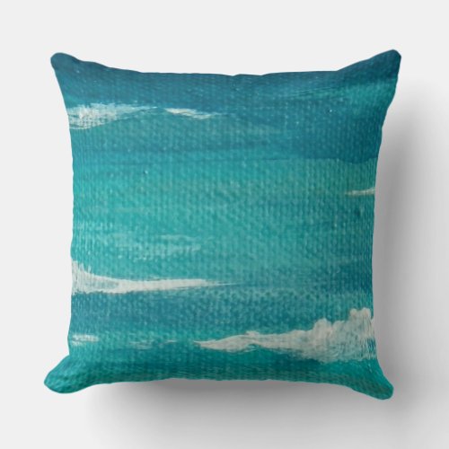 Whitecaps Warm Turquoise Gulf Waters Throw Pillow