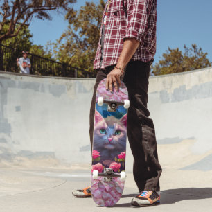  WHITECAT AND ROSES GIRL SKATEBOARDER SKATEBOARDS