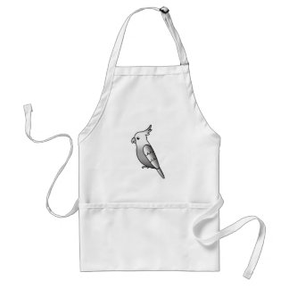 Whiteface Cartoon Cockatiel Parrot Bird Adult Apron